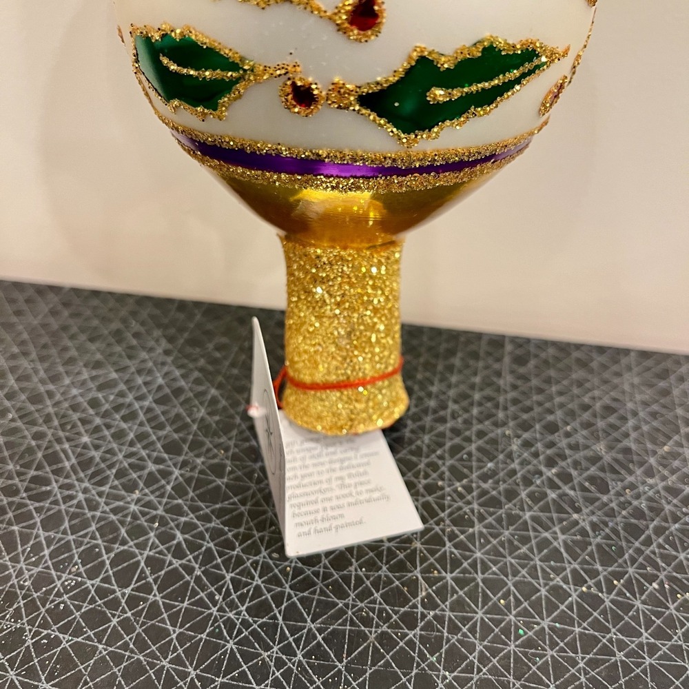 Christopher Radko Retired Vintage Extremely Rare HOLLY RIBBONS FINIAL 1993 - Picture 8 of 14